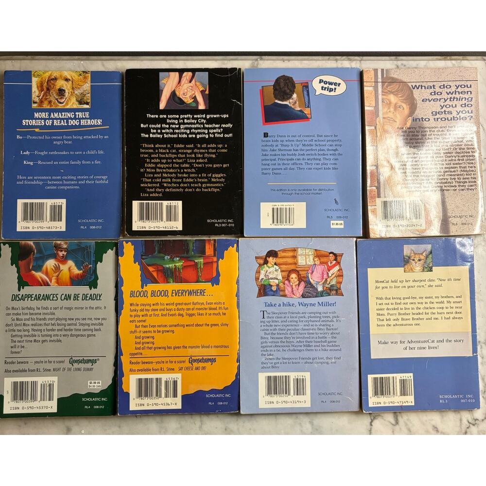Lot of 8 Vintage 80s 90s Chapter Books Goosebumps, etc Paperbacks Fiction - Picture 2 of 2